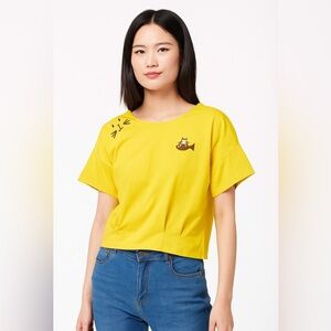 Yellow Cat Graphic T-Shirt